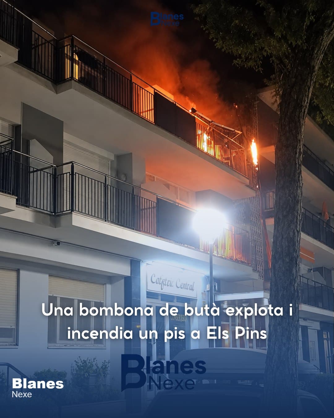 Un incendi amb explosió d'una bombona de butà obliga a desallotjar un centenar de veïns al barri d'Els Pins de Blanes, sense víctimes greus